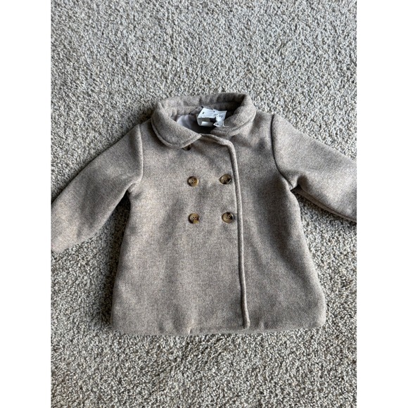 H&M Other - H&M Baby girl Pea Coat Wool Blend Double‎ Breasted Jacket Beige 9 months NEW